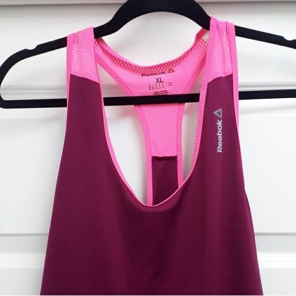 𝅺reebok NEON PINK & CRANBERRY TANK TOP - Picture 4 of 4